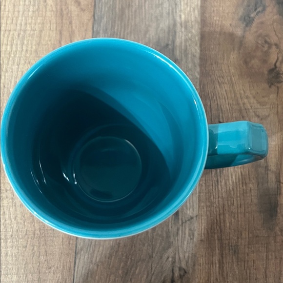 The Pioneer Woman large Red Floral Mug with Teal Handle - Picture 2 of 3